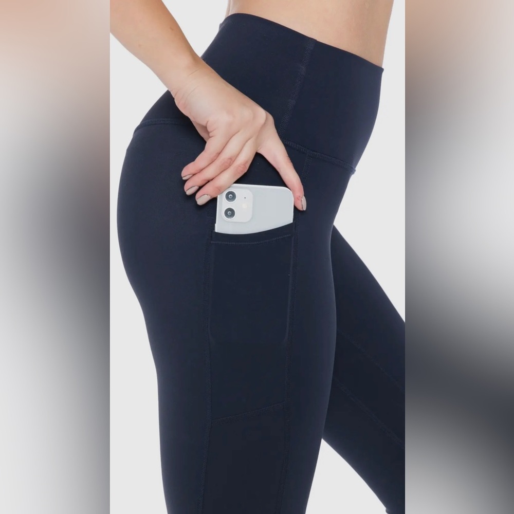 NEW Premium high waist navy nylon activewear leggings